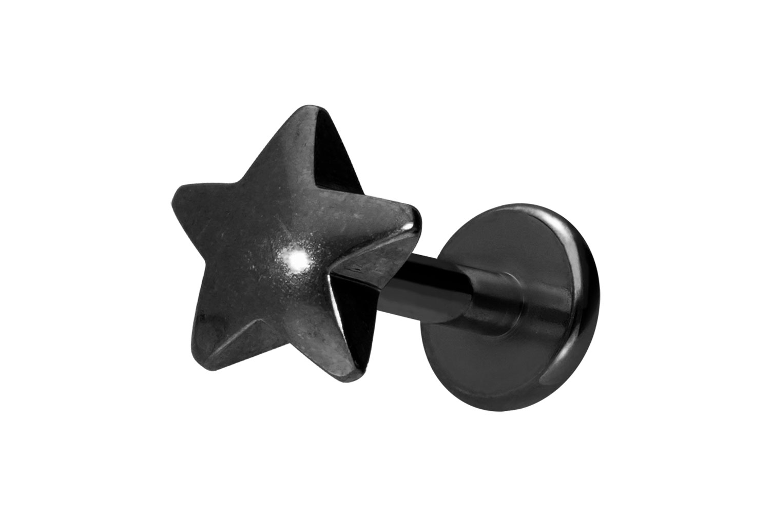 Titan Labret Piercing mit Innengewinde STERN